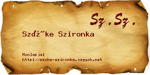 Szőke Szironka névjegykártya